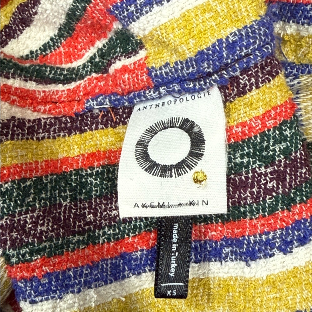 Anthropologie Akemi + Kin Mansoura Multicolor Striped Wrap Jacket (Missing Tie) - Picture 14 of 14
